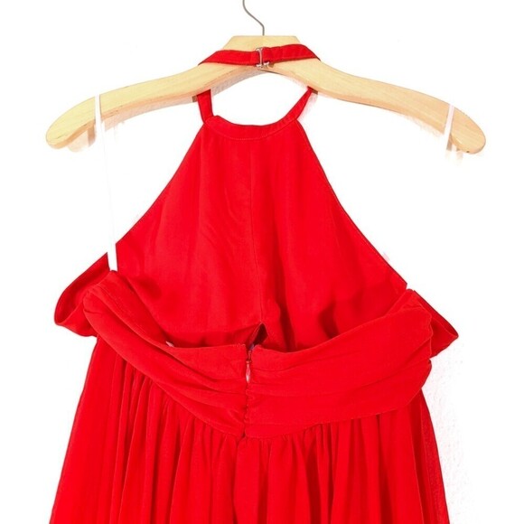 NWT Lovers and Friends Hazel Halter Neck Cutout Gown Maxi Dress Red Womens Small - Picture 9 of 11
